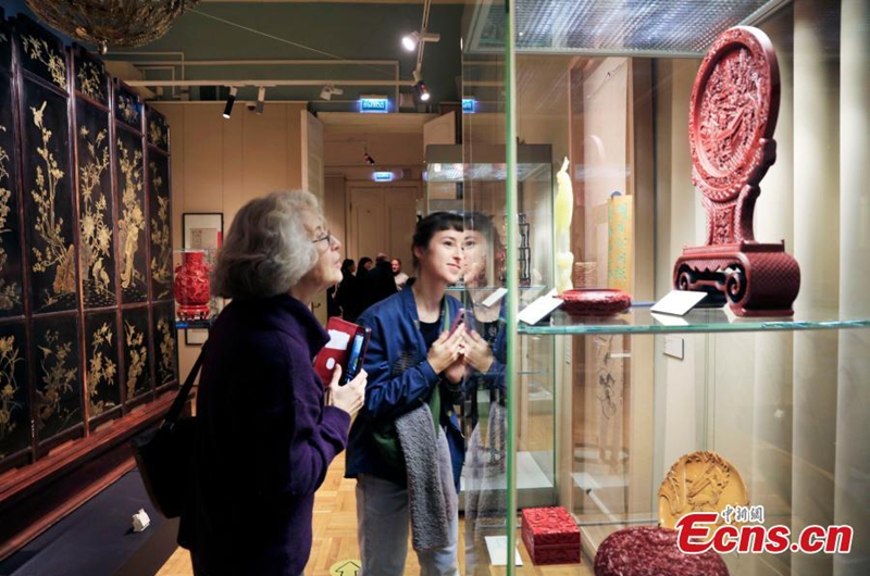 People view exhibits during a special exhibition to commemorate the 75th anniversary of the establishment of diplomatic ties between China and Russia at the State Museum of Oriental Art in Moscow, Russia, Dec. 4, 2024. Photo: China News Service