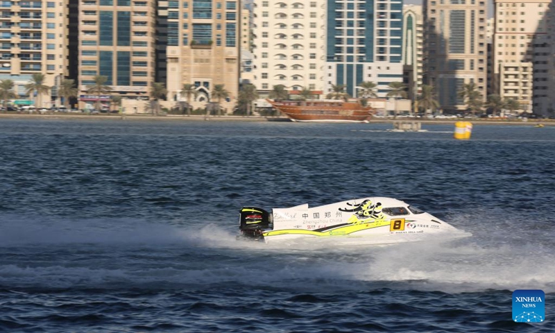 China CTIC Team's American driver Brent Dillard competes during the Grand Prix of Sharjah at the U.I.M. World Championship in Sharjah, the United Arab Emirates (UAE), on Dec. 8, 2024. Photo: Xinhua
