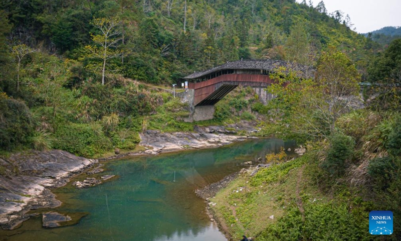 A drone photo shows the Xianju Bridge in Taishun County of Wenzhou City, east China's Zhejiang Province, Dec. 12, 2024. (Photo: Xinhua)