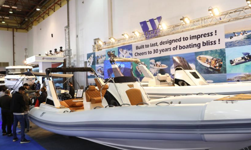 People visit the 7th edition of Egypt International Boat Show in Cairo, Egypt, Feb. 9, 2025.

The boat show concluded here on Sunday, drawing participation from more than 120 brands. (Xinhua/Ahmed Gomaa)