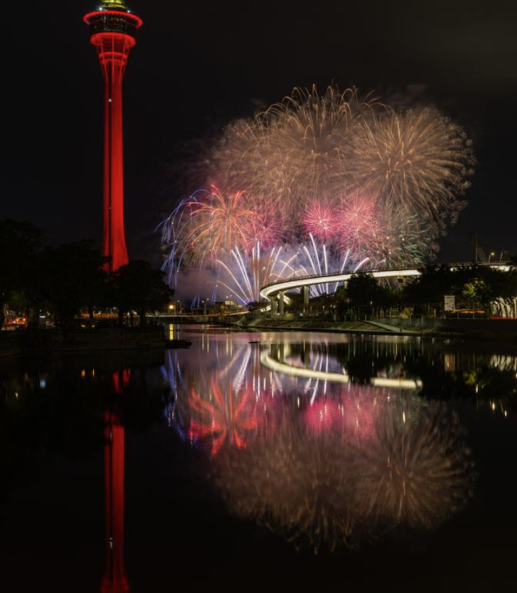 Fireworks in celebration of the Spring Festival illuminate the sky in Macao, south China, Feb. 4, 2025. (Xinhua/Cheong Kam Ka)