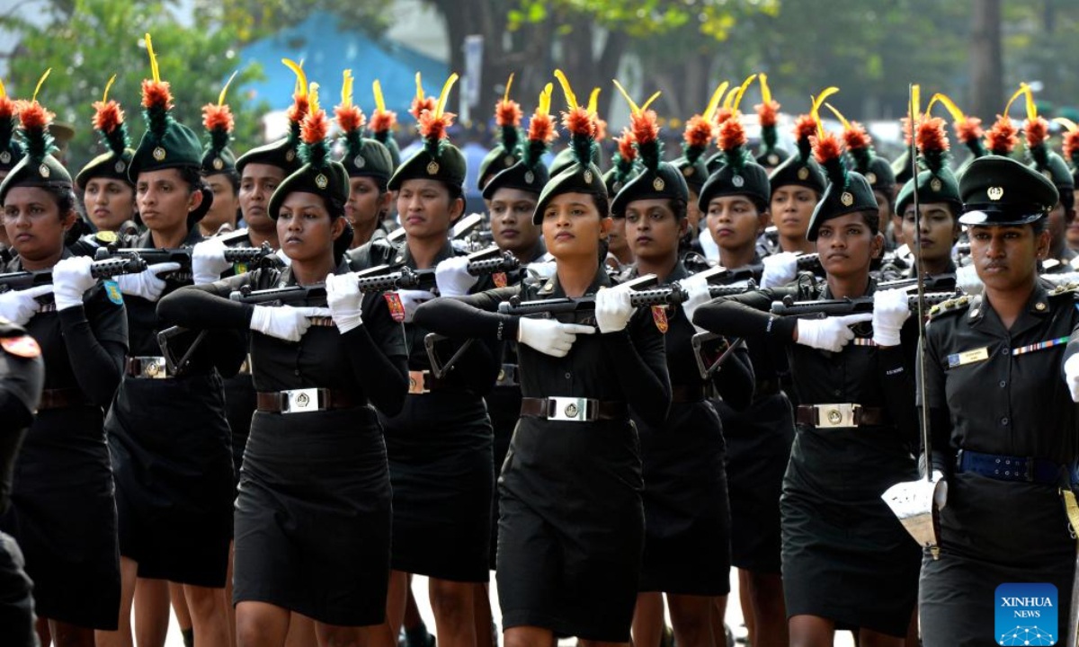 The Independence Day parade rehearsal is held in Colombo, Sri Lanka, Jan. 29, 2025. Sri Lanka will celebrate its 77th Independence Day on Feb 4. Photo:Xinhua