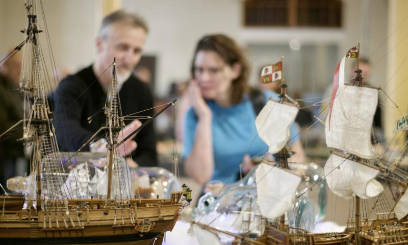 People visit a model expo at the Malta Maritime Museum in Birgu, Malta, Feb. 9, 2025.
The three-day expo will conclude here on Monday. (Photo by Jonathan Borg/Xinhua)