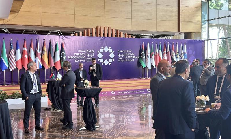 People attend the third Libya Energy and Economy Summit in Tripoli, Libya, Jan. 19, 2025. (Photo by Hamza Turkia/Xinhua)