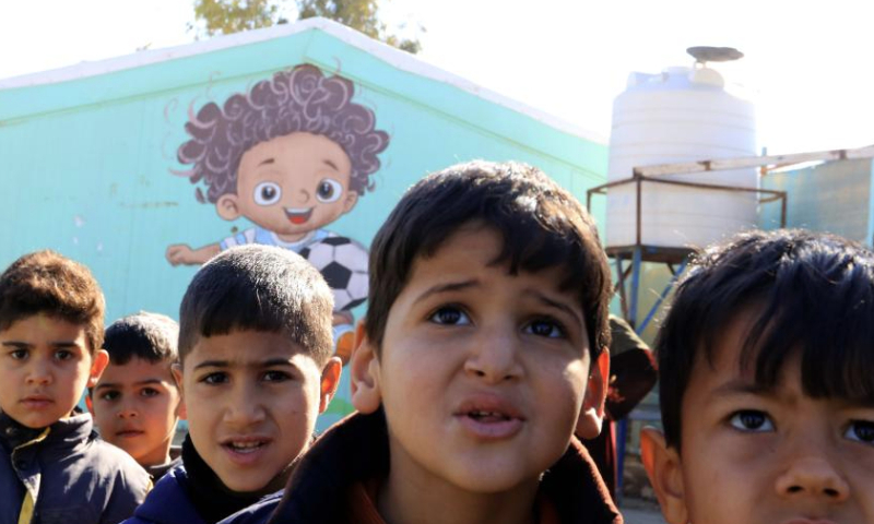 Syrian refugees are seen at Zaatari refugee camp in Jordan, Jan. 18, 2025. Zaatari refugee camp, which is located in north of Jordan, was officially put into use in 2012. (Photo by Mohammad Abu Ghosh/Xinhua)