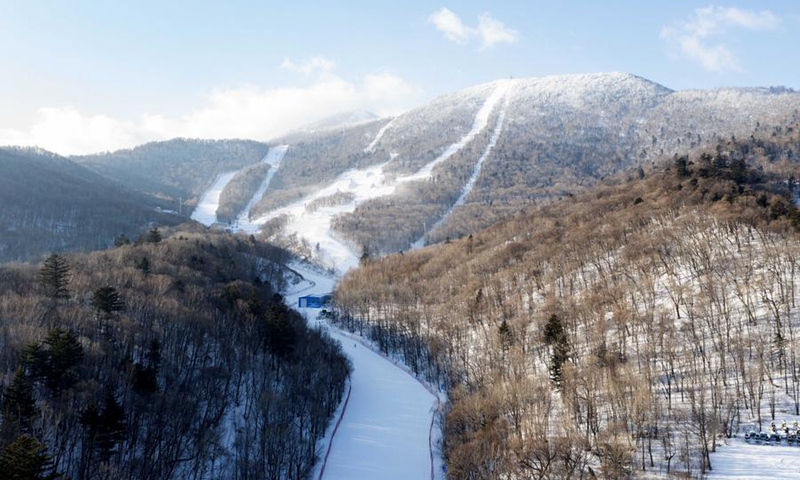 This aerial photo taken on Jan. 16, 2025 shows Yabuli Ski Resort in Yabuli, northeast China's Heilongjiang Province.  Photo: Xinhua