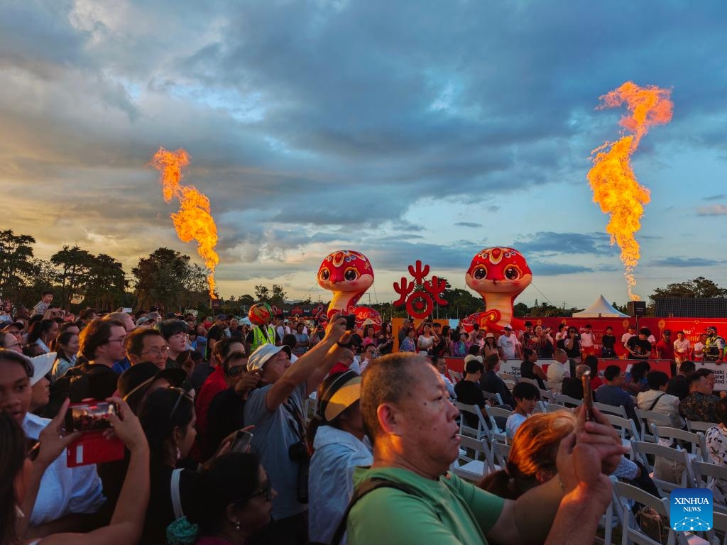 People attend a Lantern Festival celebration in Auckland, New Zealand, on Feb. 13, 2025. (Photo: Xinhua)