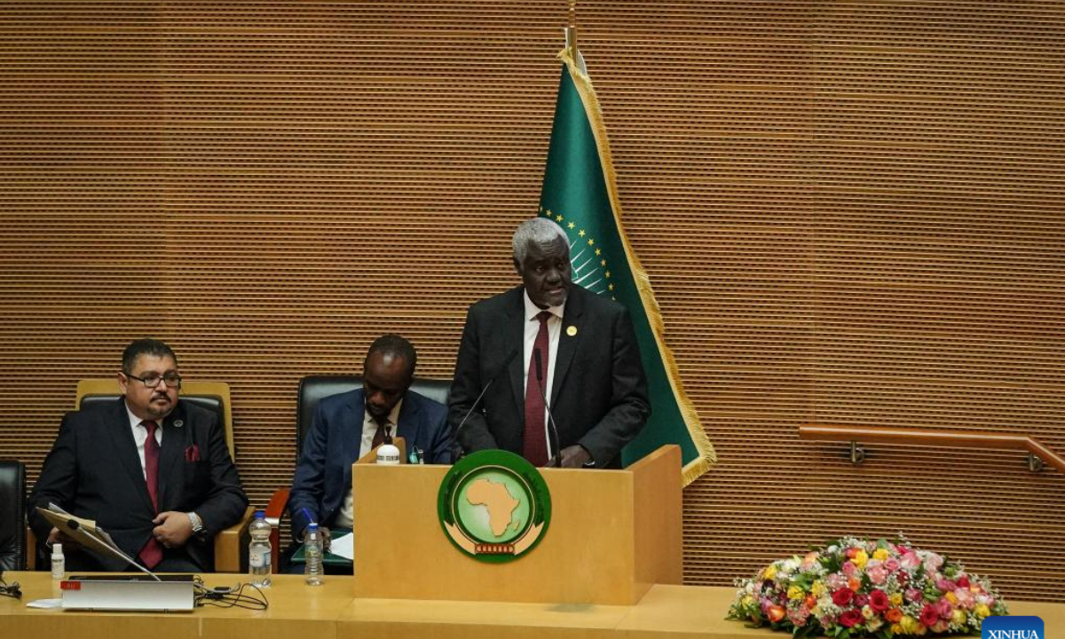 Chairperson of the African Union (AU) Commission Moussa Faki Mahamat speaks during the opening ceremony of the 38th Ordinary Session of the AU Assembly of the Heads of State and Government in Addis Ababa, Ethiopia, Feb. 15, 2025.

The summit, themed Justice for Africans and People of African Descent Through Reparations, opened Saturday at the AU headquarters in Addis Ababa, the capital of Ethiopia.

A key agenda item at the summit is the election of senior leadership positions within the AU Commission, including the chairperson, deputy chairperson, and six commissioners. (Xinhua/Han Xu)
