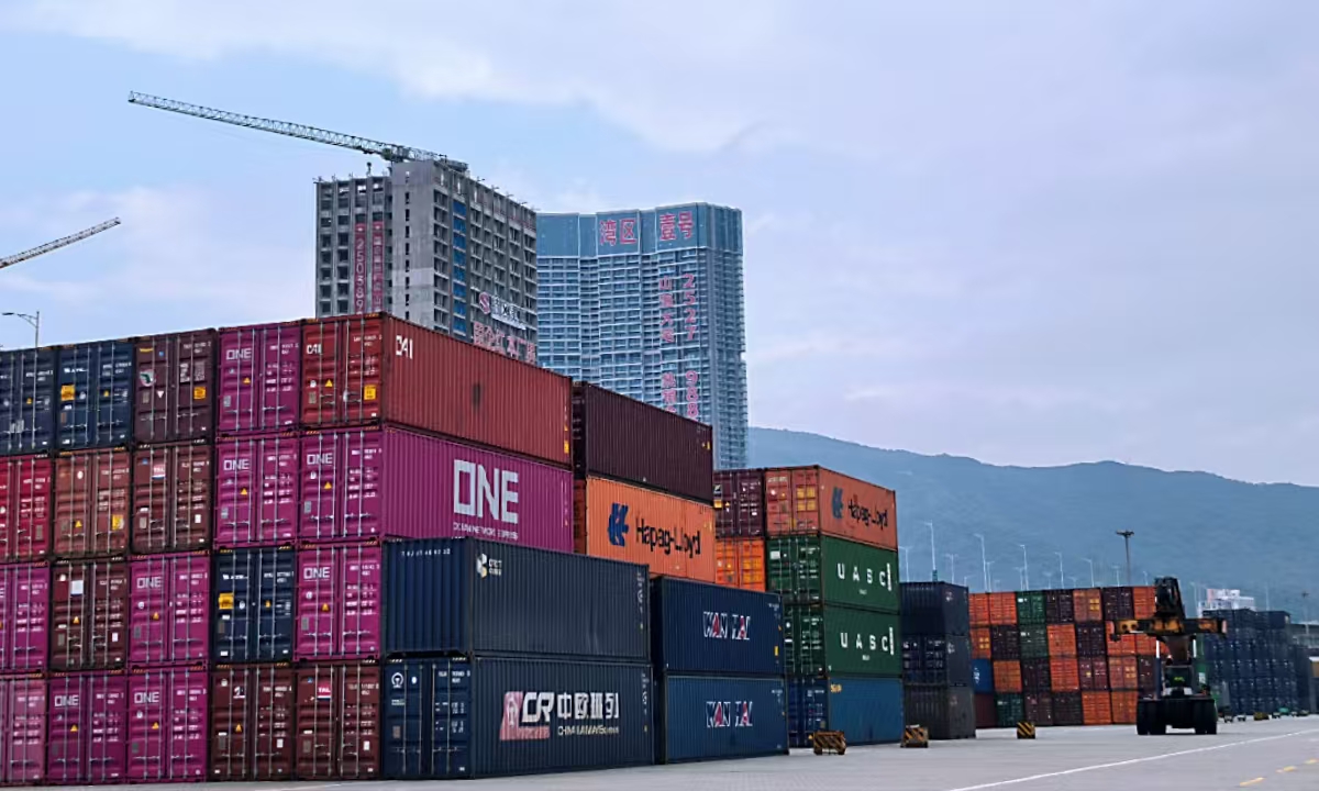 Various goods are being transported in and out of Yantian Port in Shenzhen, South China's Guangdong Province on January 22. Photo: Zhang Yiyi