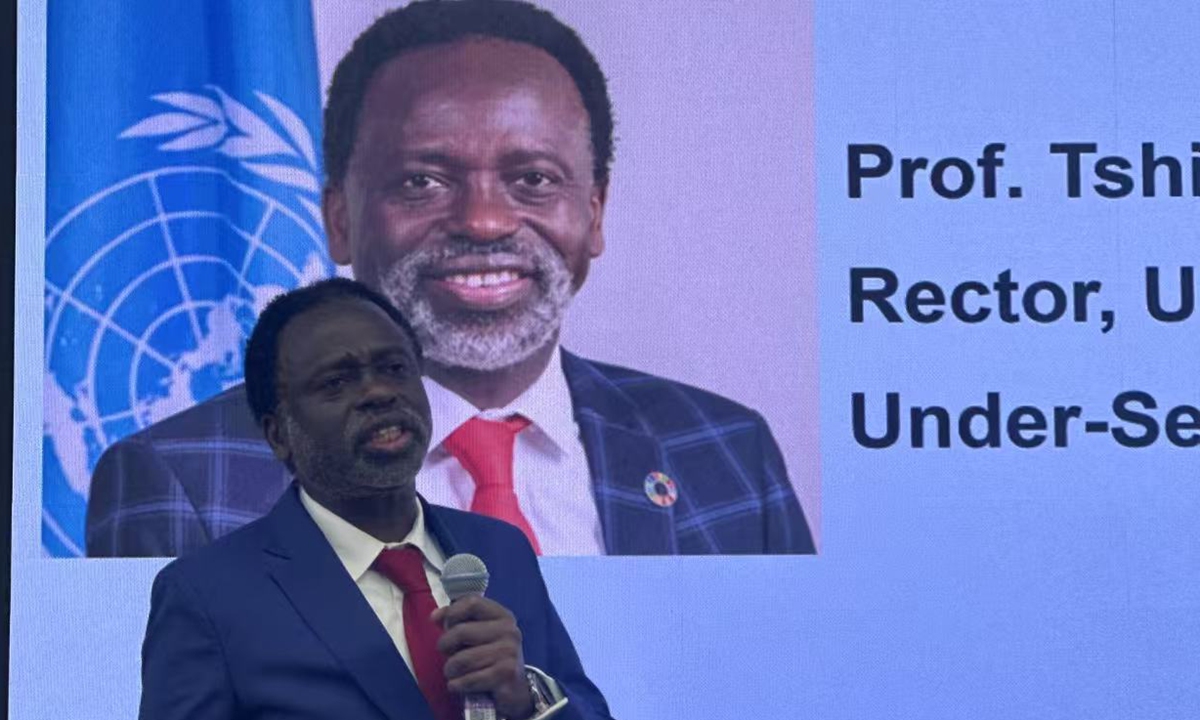 Tshilidzi Marwala, under-secretary-general of the UN and rector of United Nations University, delivers a speech titled 