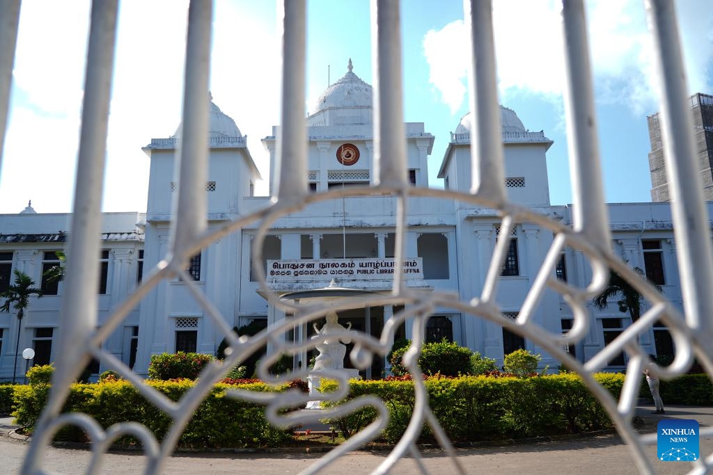 This photo taken on Feb. 23, 2025 shows the Jaffna Public Library in Jaffna, Sri Lanka. Located in northern Sri Lanka, Jaffna is a coastal city heavily ravaged during a long-term civil war. Today people here have embraced a new life. (Photo: Xinhua)