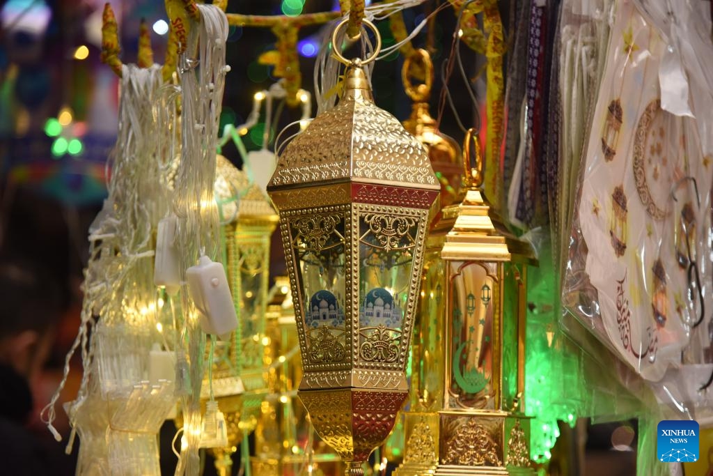 This photo shows decorations for the holy month of Ramadan on display in Tripoli, Lebanon, on Feb. 26, 2025. (Photo: Xinhua)