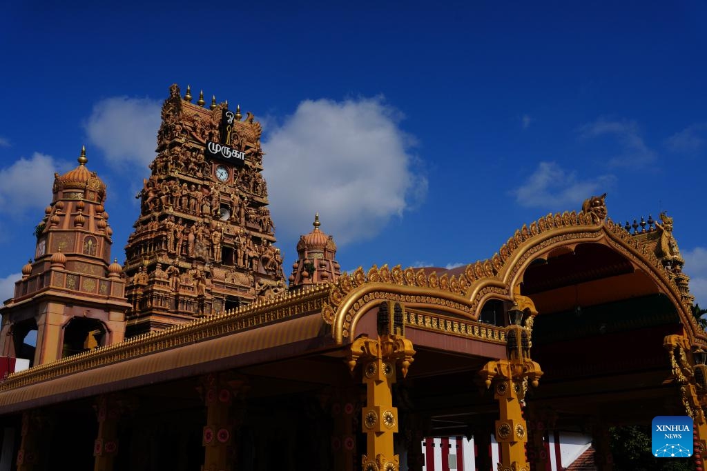 This photo taken on Feb. 23, 2025 shows the Nallur Kandaswamy Temple in Jaffna, Sri Lanka. Located in northern Sri Lanka, Jaffna is a coastal city heavily ravaged during a long-term civil war. Today people here have embraced a new life. (Photo: Xinhua)