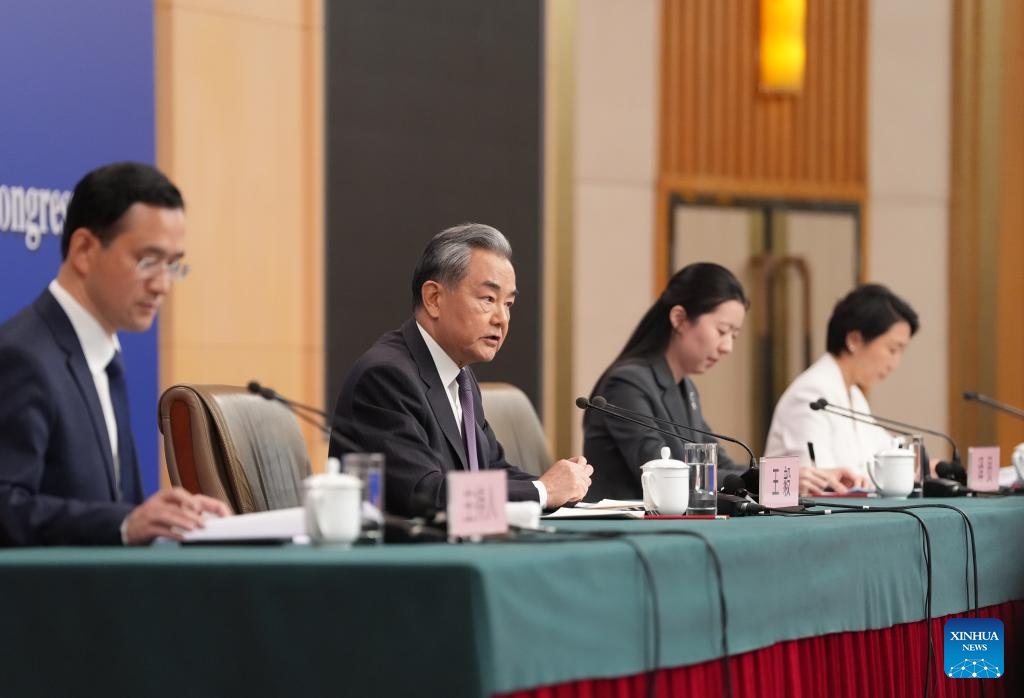 Chinese Foreign Minister Wang Yi, also a member of the Political Bureau of the Communist Party of China Central Committee, attends a press conference on China's foreign policy and external relations on the sidelines of the third session of the 14th National People's Congress (NPC) in Beijing, capital of China, March 7, 2025. (Photo: Xinhua)