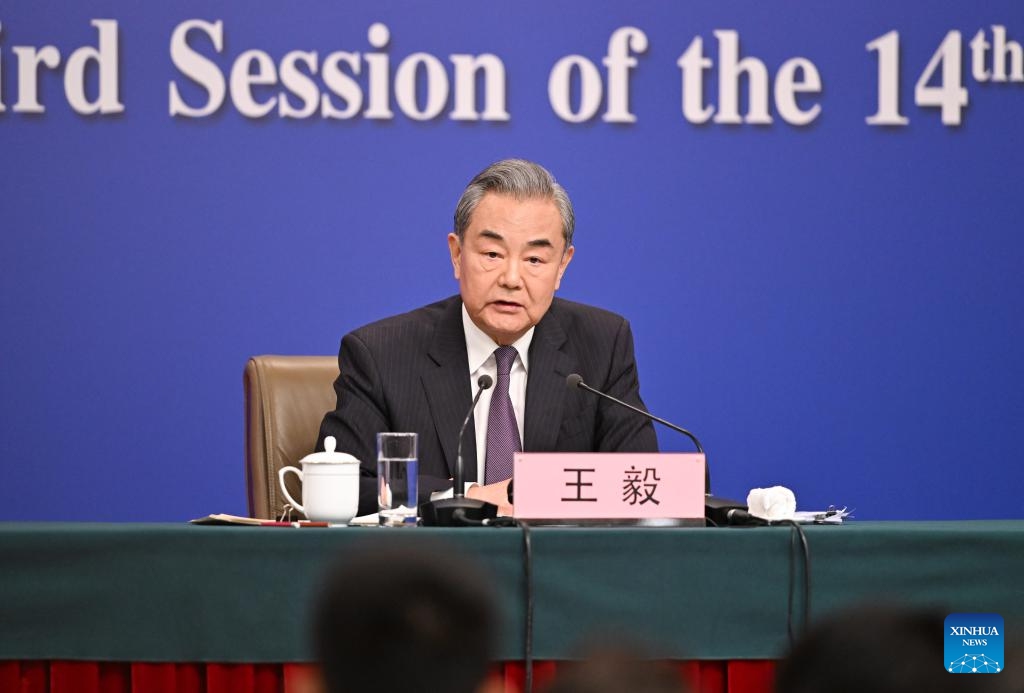 Chinese Foreign Minister Wang Yi, also a member of the Political Bureau of the Communist Party of China Central Committee, attends a press conference on China's foreign policy and external relations on the sidelines of the third session of the 14th National People's Congress (NPC) in Beijing, capital of China, March 7, 2025. (Photo: Xinhua)