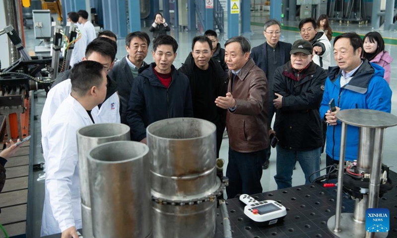 Experts conduct review and acceptance procedures on the one-eighth vacuum chamber and overall installation system, one of the key subsystems of the Comprehensive Research Facility for Fusion Technology (CRAFT), in Hefei, capital of east China's Anhui Province, March 9, 2025. China has hit another milestone in the development of its next-generation artificial sun, with one of its key systems passing expert review and acceptance procedures on Sunday, achieving an internationally advanced development and operational capability standard.

The one-eighth vacuum chamber and overall installation system was developed by the Chinese Academy of Sciences' Institute of Plasma Physics (ASIPP). It is one of the 19 key subsystems of the Comprehensive Research Facility for Fusion Technology (CRAFT), a platform on which engineers develop and test the key components of fusion energy reactors. Photo: Xinhua