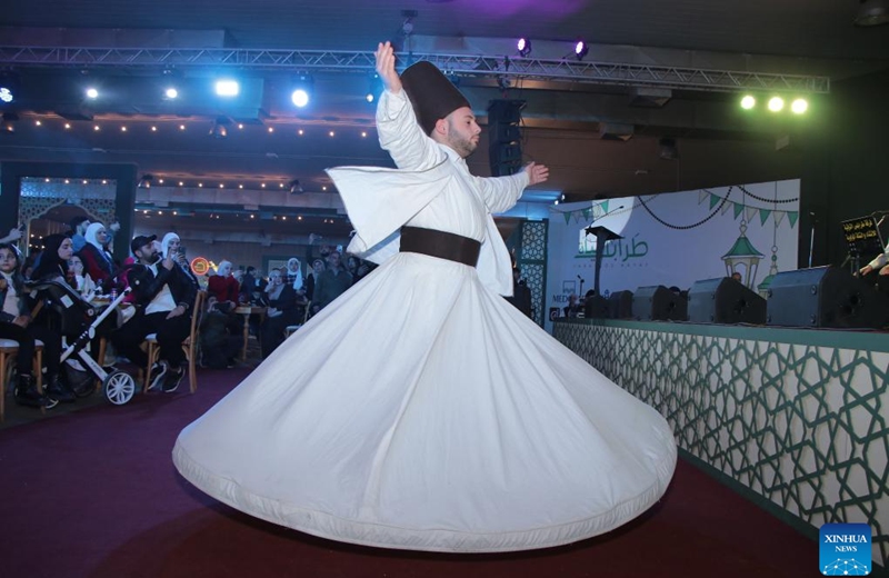 A Sufi dancer performs in Tripoli, Lebanon, March 7, 2025. Photo: Xinhua