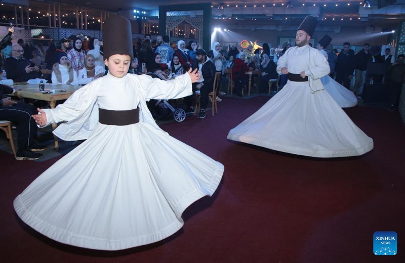 Sufi dancers perform in Tripoli, Lebanon, March 7, 2025. Photo: Xinhua