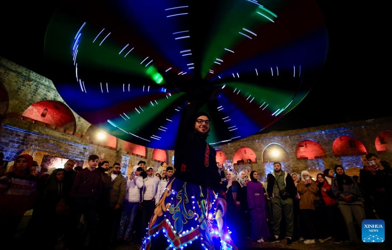 A Sufi dancer performs in Sidon, Lebanon, March 7, 2025. Photo: Xinhua