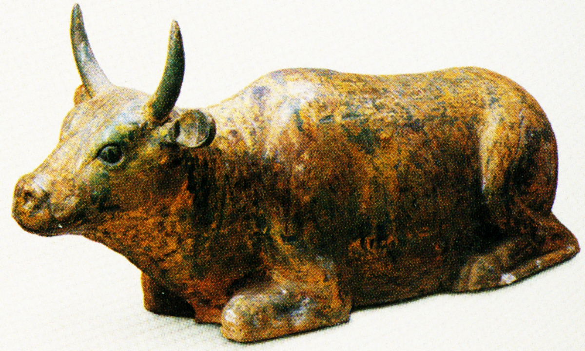 A bronze bull sculpture uneathered from the Western Xia Imperial Tombs Photo: Courtesy of the publicity department of Western Xia Imperial Tombs 