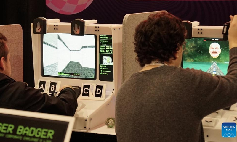 Visitors play games during the 2025 Game Developers Conference Expo (GDC Expo) in San Francisco, the United States, March 19, 2025. The 2025 GDC Expo kicked off in San Francisco on Wednesday. (Photo: Xinhua)