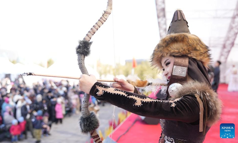 An actress performs on a square to celebrate the Nauryz festival in Astana, Kazakhstan, on March 21, 2025. People in Kazakhstan are enjoying a five-day holiday to celebrate Nauryz, the traditional New Year, from March 21 to 25. In Kazakh, Nauryz means bidding farewell to the old and welcoming the new. Photo: Xinhua