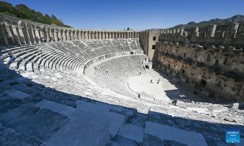 This photo taken on March 21, 2025 shows a view of the Aspendos Antique Theater in Antalya, Türkiye. Photo: Xinhua