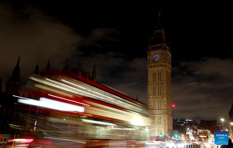 This photo taken on March 22, 2025 shows the Big Ben during the Earth Hour event in London, Britain. Photo: Xinhua
