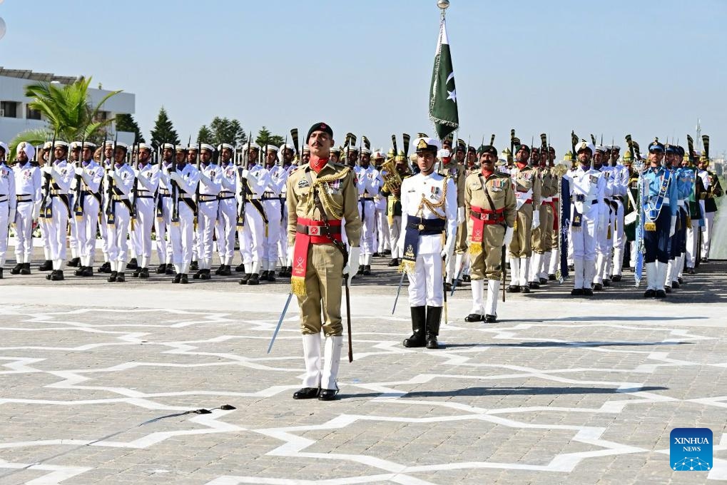 Pakistani soldiers march during the Republic Day military parade in Islamabad, capital of Pakistan on March 23, 2025. Pakistan on Sunday marked its 85th Republic Day, also known as Pakistan Day or the Pakistan Resolution Day. The day is celebrated annually in memory of the Lahore Resolution which was passed on March 23, 1940, one of the major milestones in the struggle for an independent state.(Photo: Xinhua)