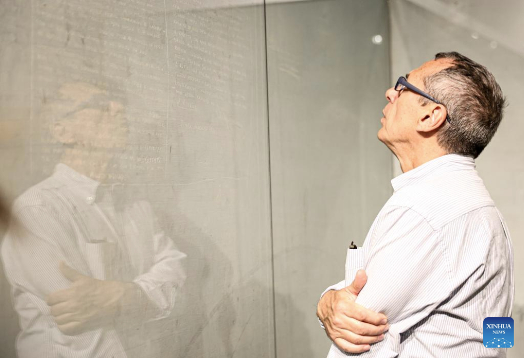 A man visits the Museum of the Liberation of Rome, in Rome, Italy, on April 25, 2025. Italy marked the 80th anniversary of its liberation from fascism on Friday with a range of activities across the country. (Xinhua/Li Jing)