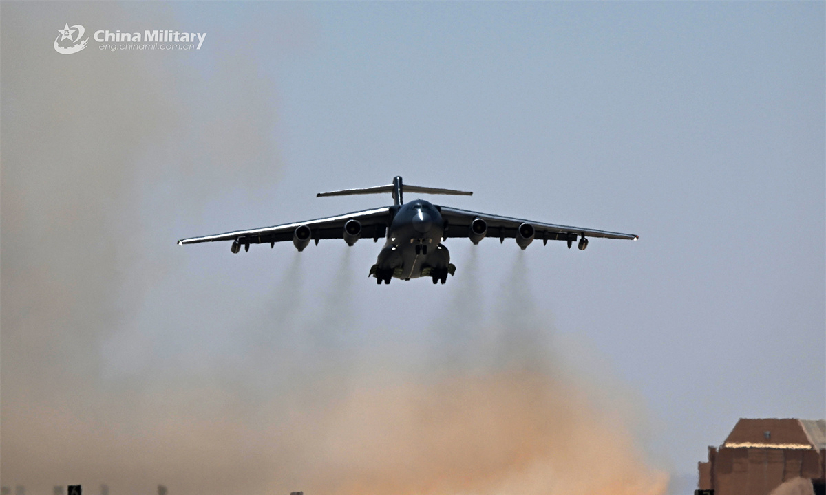 A YY-20 tanker aircraft attached to the Chinese People's Liberation Army (PLA) Air Force takes off during the China-Egypt Eagles of Civilization 2025 joint air force training on April 19, 2025. (eng.chinamil.com.cn/Photo by Yu Hongchun)