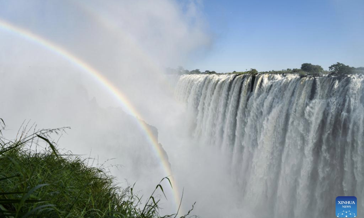 This photo taken on March 30, 2025 in Zambia shows a view of Victoria Falls. (Xinhua/Han Xu)