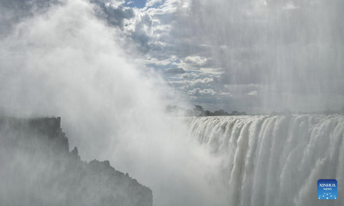 This photo taken on March 30, 2025 in Zambia shows a view of Victoria Falls. (Xinhua/Han Xu)