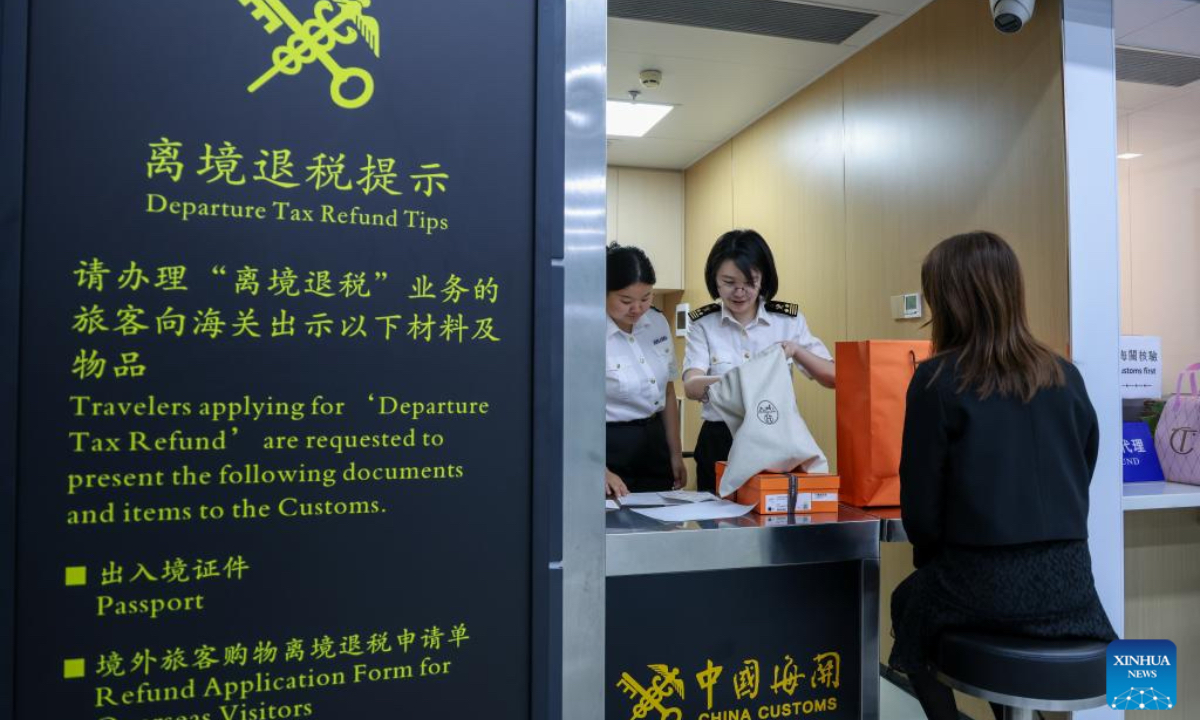 Customs officials check