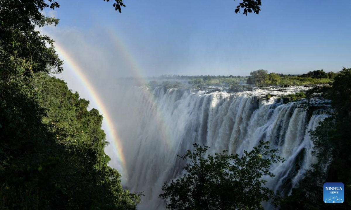 This photo taken on March 30, 2025 in Zambia shows a view of Victoria Falls. (Xinhua/Han Xu)