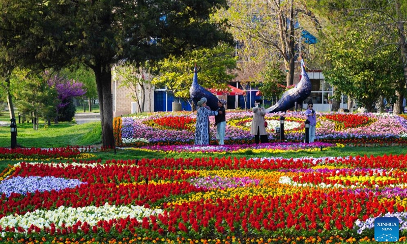 This photo taken on March 30, 2025 shows a street view of Khujand, Tajikistan. Khujand, the second largest city in Tajikistan, is the administrative center of Sughd Province. (Photo: Xinhua)
