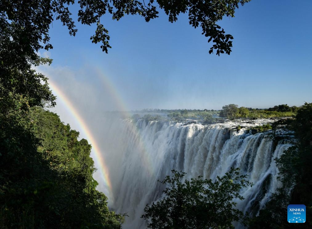 This photo taken on March 30, 2025 in Zambia shows a view of Victoria Falls. (Photo: Xinhua)