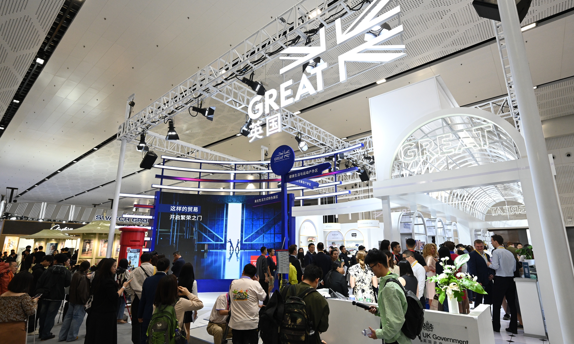 Visitors explore the UK Pavilion at the ongoing China International Consumer Products Expo in Haikou, South China's Hainan Province on April 13, 2025. Photo: Chen Tao/GT