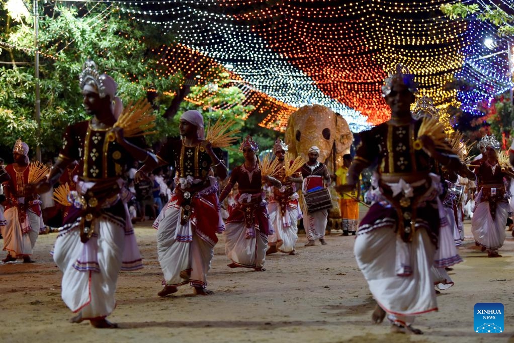 People perform traditional dances in Kataragama, Sri Lanka, April 14, 2025. Sri Lanka celebrated the traditional Sinhala and Tamil new year, which falls on April 14 this year. (Photo: Xinhua)