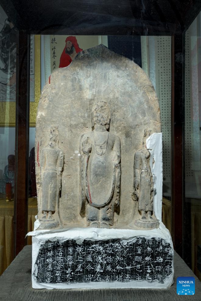 This undated file photo shows a stele in Shaolin Temple in Dengfeng City, central China's Henan Province. Three documentary heritage collections submitted by China have been inscribed in the UNESCO Memory of the World Register, the United Nations Educational, Scientific and Cultural Organization announced on Thursday. Among the 74 newly added entries, China contributed two solo submissions - the Bianzhong of Marquis Yi of Zeng and the Steles of Shaolin Temple - as well as a joint submission with Sri Lanka: the Trilingual Inscription. (Photo: Xinhua)