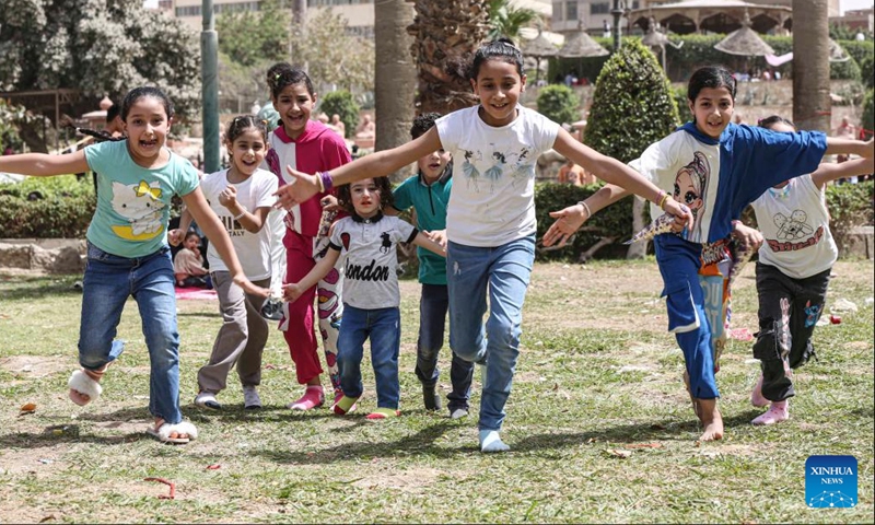 Children spend their time during the Sham el-Nessim at a park in Cairo, Egypt, April 21, 2025. Egyptians celebrated on Monday the Sham el-Nessim, a traditional Egyptian festival marking the beginning of spring. (Photo: Xinhua)