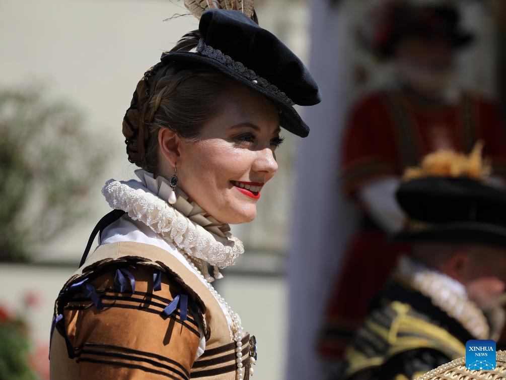 A woman in costume is seen at the Renaissance Pleasure Faire in Irwindale, Los Angeles County, the United States, on April 20, 2025. (Photo: Xinhua)