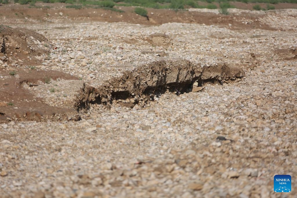 This photo taken on April 20, 2025 shows flood-affected areas in Burka district in northern Baghlan province, Afghanistan. (Photo: Xinhua)