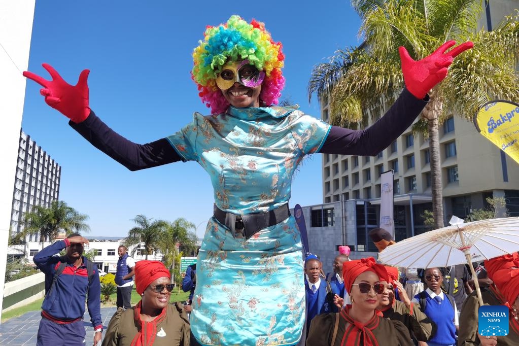 People perform at the annual /Ae //Gams Arts and Cultural Festival in Windhoek, Namibia, on April 25, 2025. Namibia's capital Windhoek turned into a vibrant spectacle of cultural energy as the annual /Ae //Gams Arts and Cultural Festival kicked off Friday, marking its 18th edition. The two-day event features traditional dances, fashion, cuisine, and artisanal products from local and international vendors. (Photo: Xinhua)