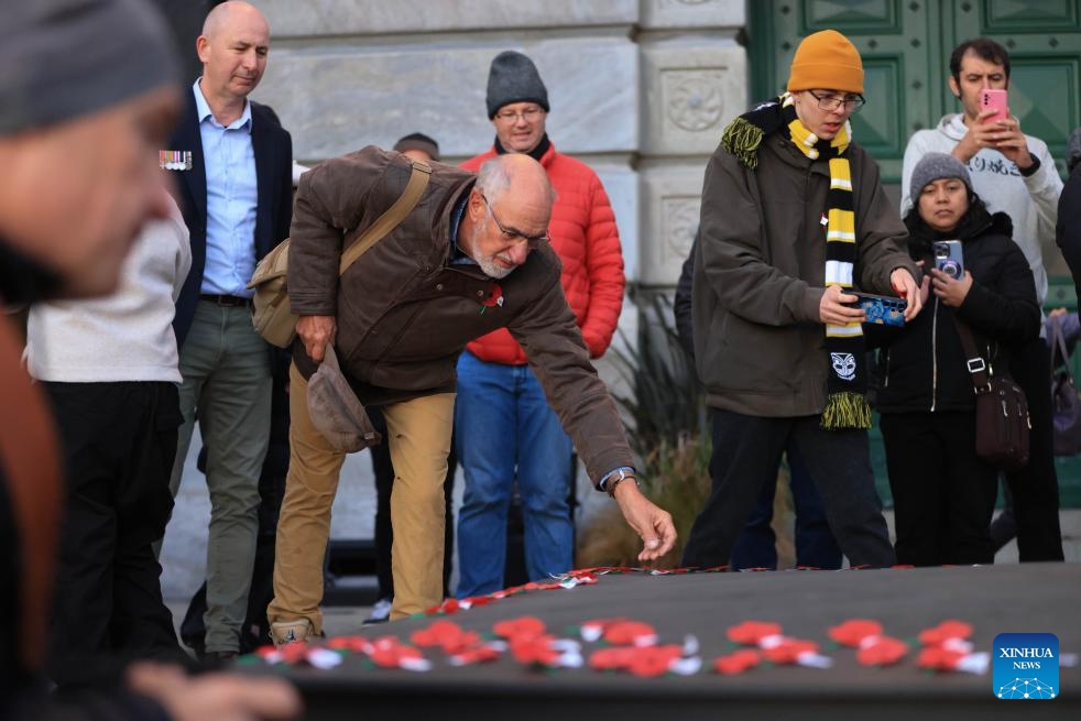 People take part in the Anzac Day memorial in Wellington, New Zealand, April 25, 2025. Anzac Day, which falls on April 25, marks the anniversary of the first major military action fought by Australian and New Zealand Army Corps (Anzac) in World War I on Turkey's Gallipoli Peninsula in 1915. (Photo: Xinhua)
