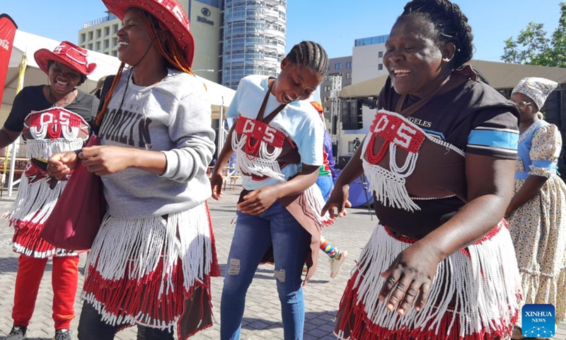 People perform at the annual /Ae //Gams Arts and Cultural Festival in Windhoek, Namibia, on April 25, 2025. Namibia's capital Windhoek turned into a vibrant spectacle of cultural energy as the annual /Ae //Gams Arts and Cultural Festival kicked off Friday, marking its 18th edition. The two-day event features traditional dances, fashion, cuisine, and artisanal products from local and international vendors. (Photo: Xinhua)