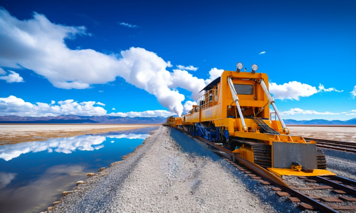 A machine is laying tracks on the East Coast Rail Link project in Malaysia. File photo: Courtesy of China Communications Construction Co 