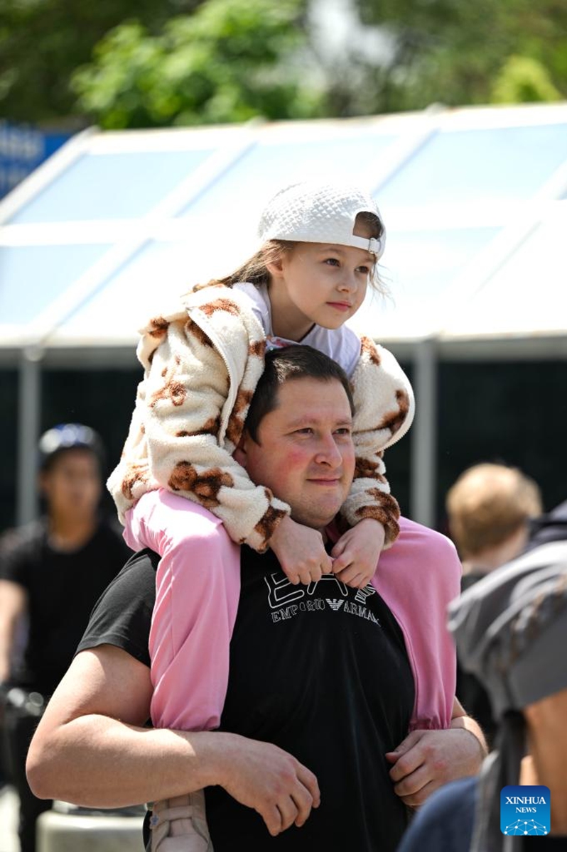 People watch performance during a festival celebrating Kazakhstan's National Unity Day in Almaty, Kazakhstan, on May 1, 2025. Photo: Xinhua