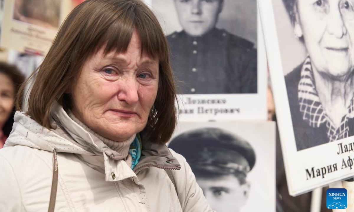 A participant sheds tears during the 