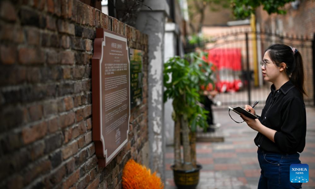 Yang Yali visits the Wudadao historical urban area in north China's Tianjin, May 8, 2025. Born in 1996, Yang Yali is a PhD student at the History Department of Nankai University. Since 2018, she has focused her research on the history of the Chinese People's War of Resistance Against Japanese Aggression, particularly exploring the Nanjing Safety Zone and the daily lives of residents in the Beijing-Tianjin area during the war. In September 2018, Yang began her master's studies at Nanjing Normal University. Under the guidance of Professor Zhang Lianhong, she focused her research on 